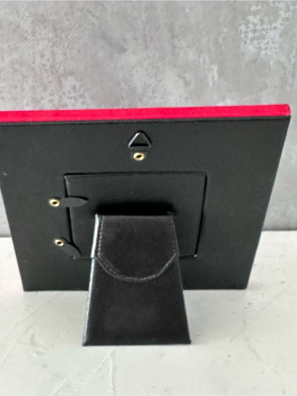 TAG Red Faux Leather Picture Frame For 3X3 White Stitching